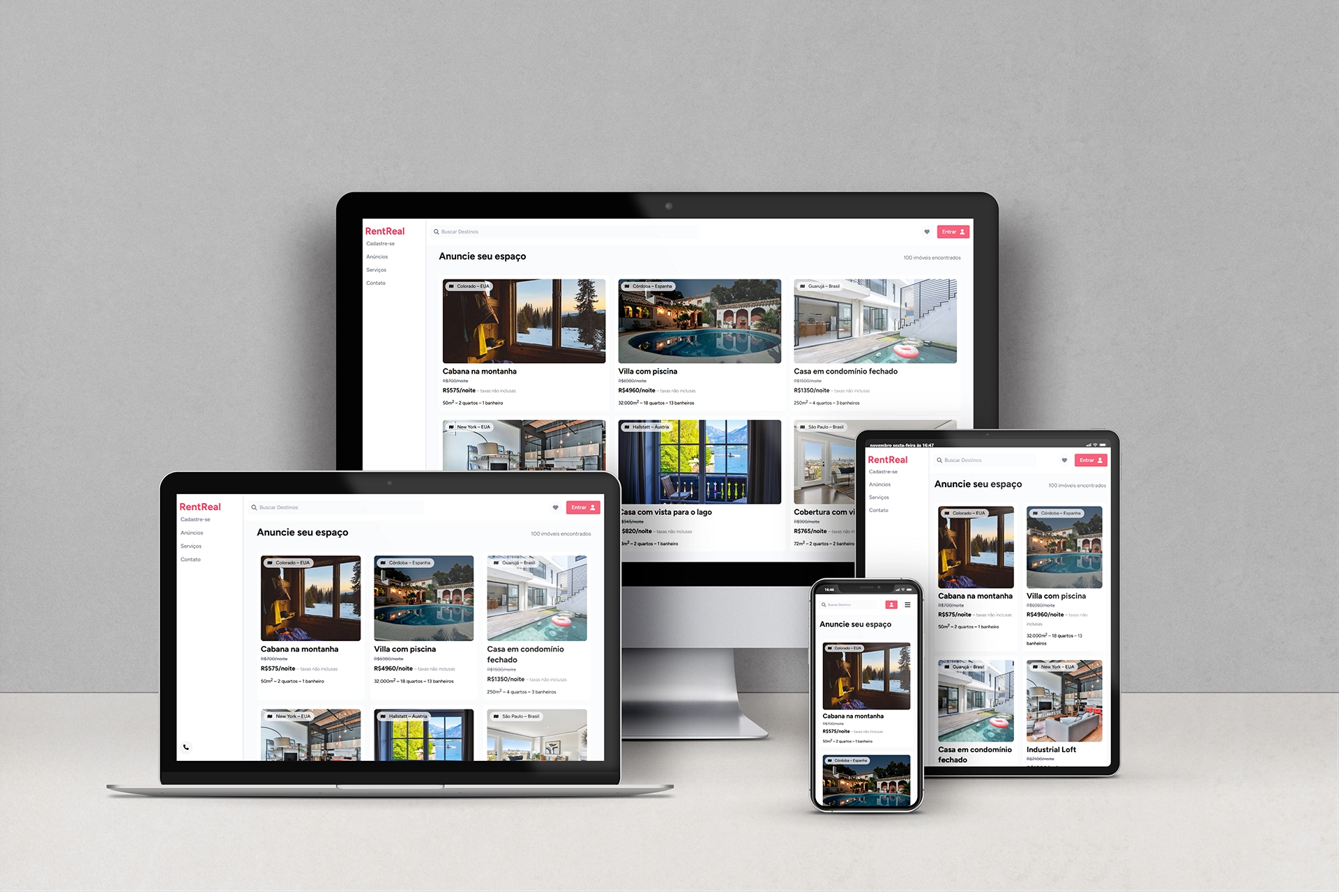 Mockup do Site Institucional RentReal